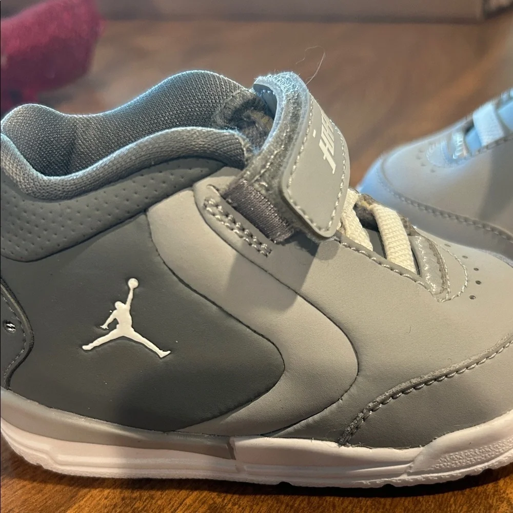 Jordan Kids Gray and White Sneakers